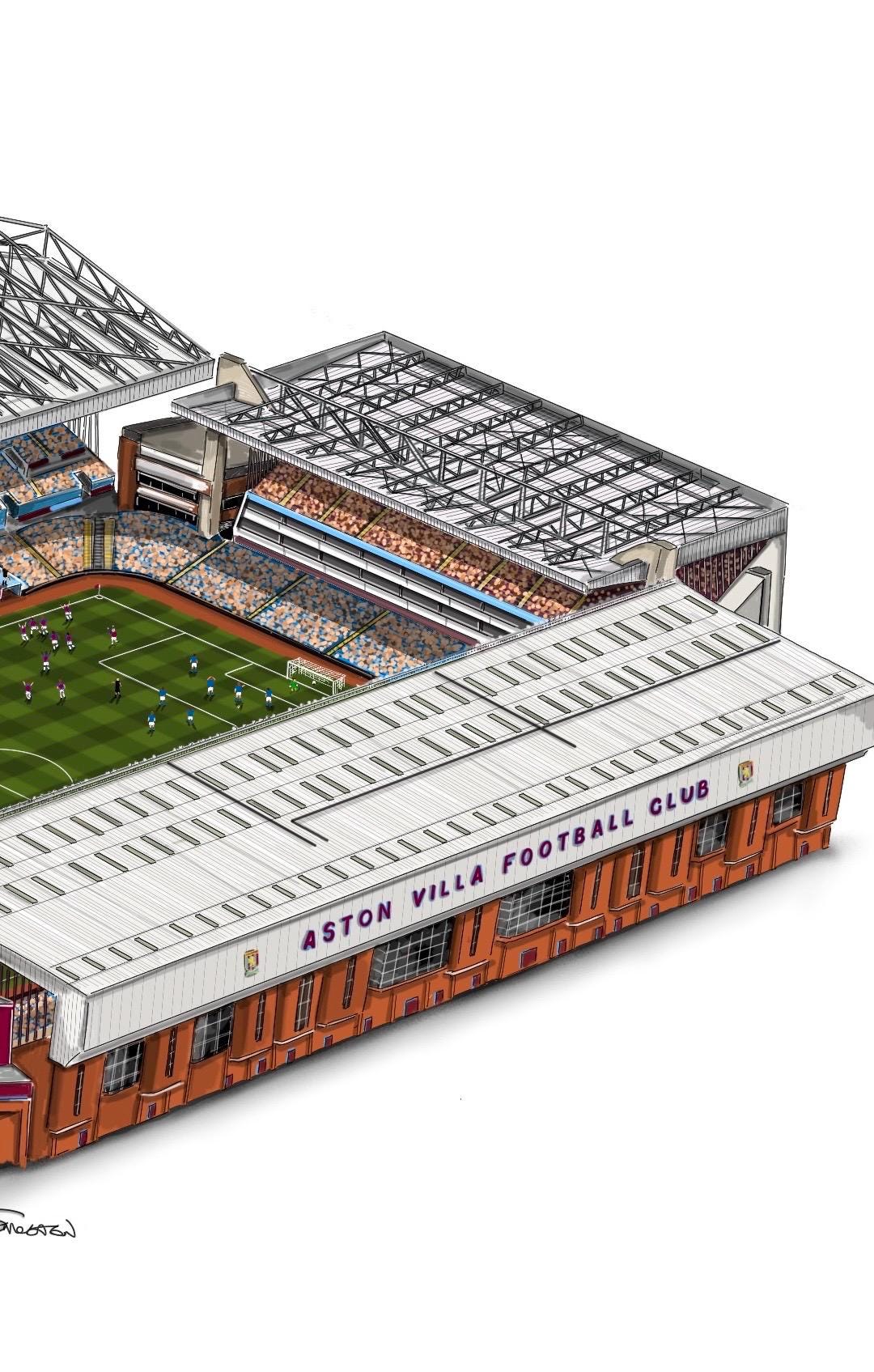 Villa Park Stadium Art Print - Aston Villa - Football Stadium Art Print