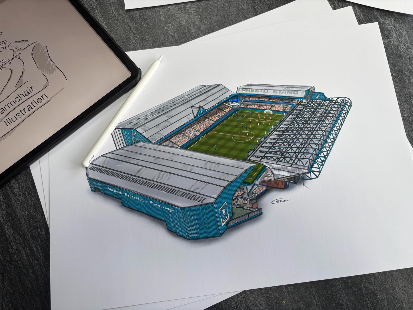 Hillsborough Stadium Art Print - Sheffield Wednesday - Football Stadium Art Print