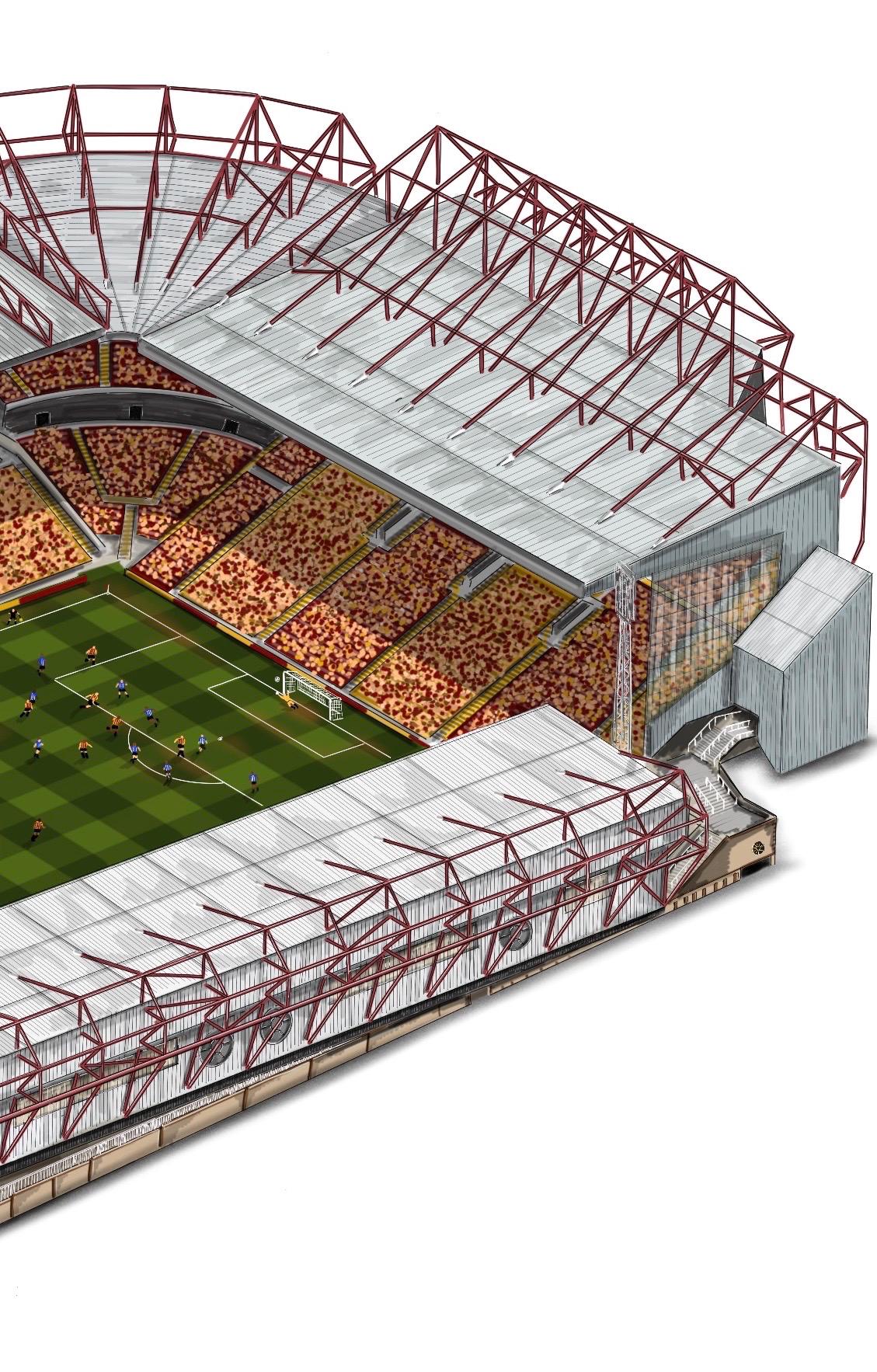 Valley Parade Stadium Art Print - Bradford City - Football Stadium Art Print