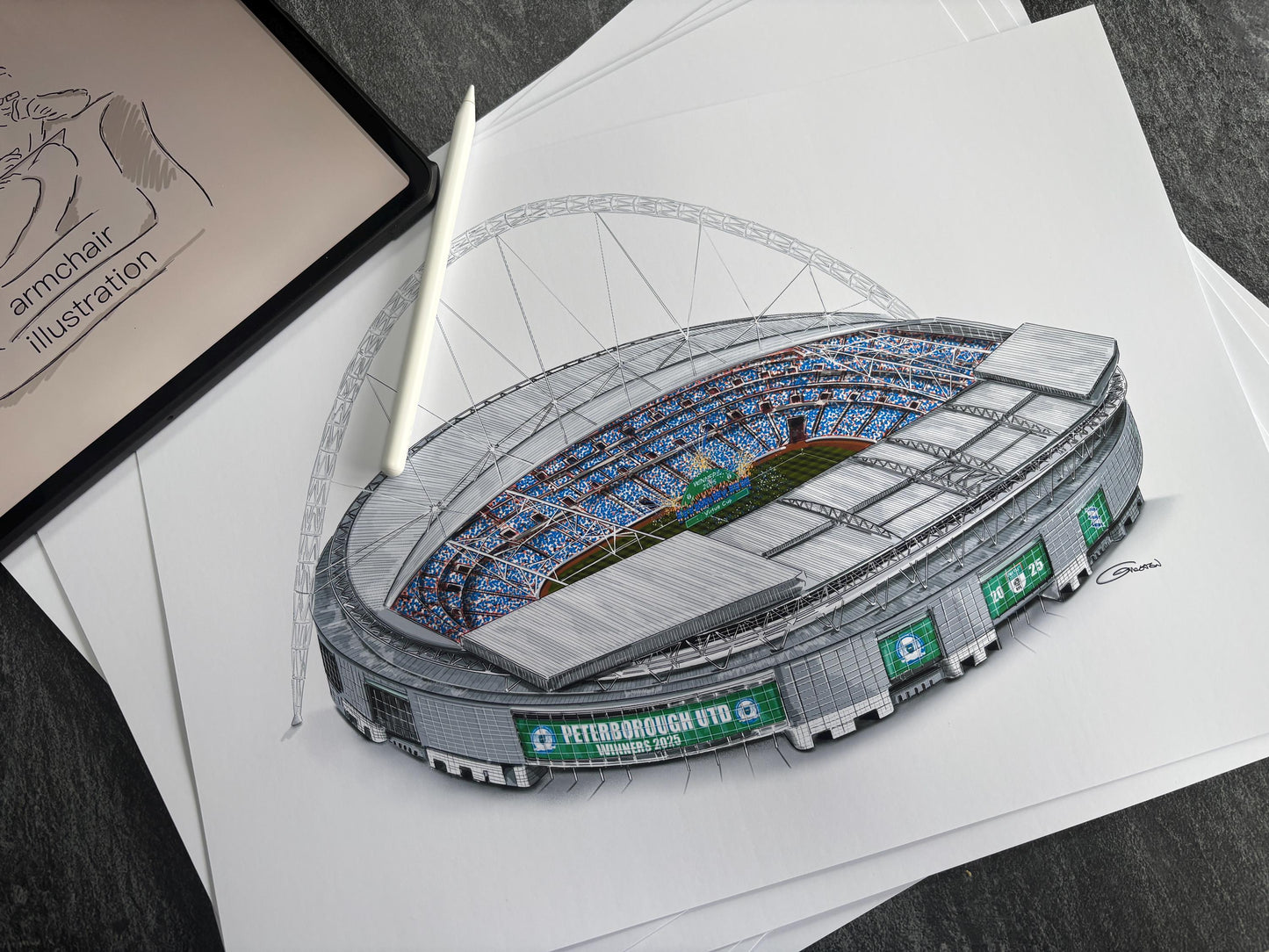 Wembley Stadium Art Print - Customisable art print - Choose any team - Choose any competition