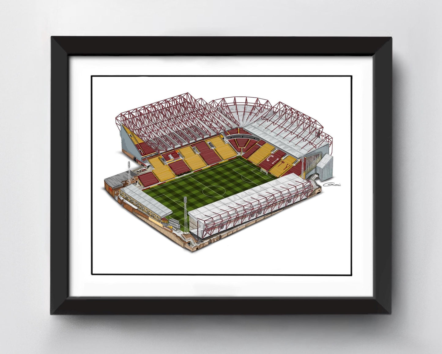 Valley Parade Stadium Art Print - Bradford City - Football Stadium Art Print
