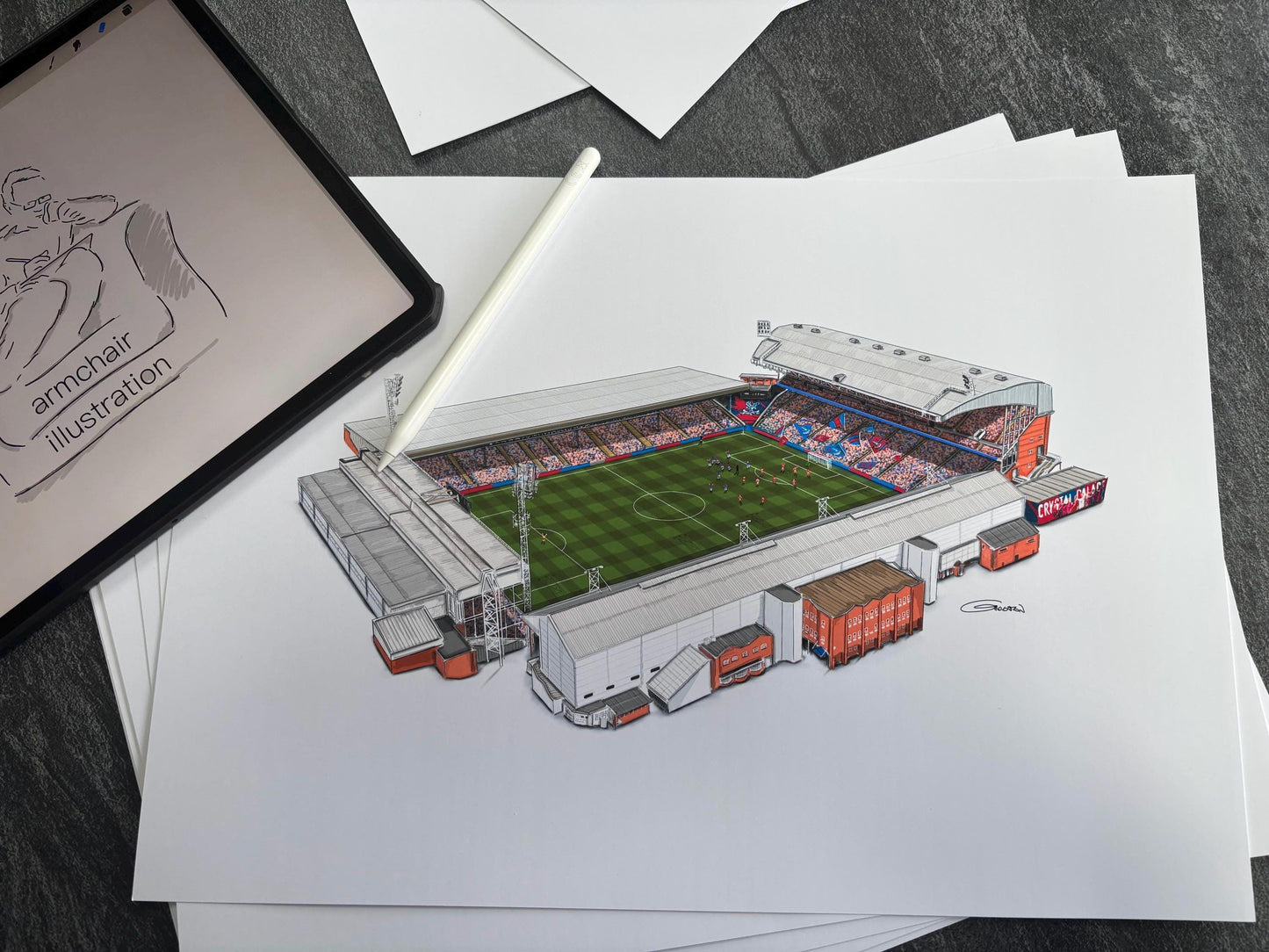 Selhurst Park Stadium Art Print - Crystal Palace - Football Stadium Art Print