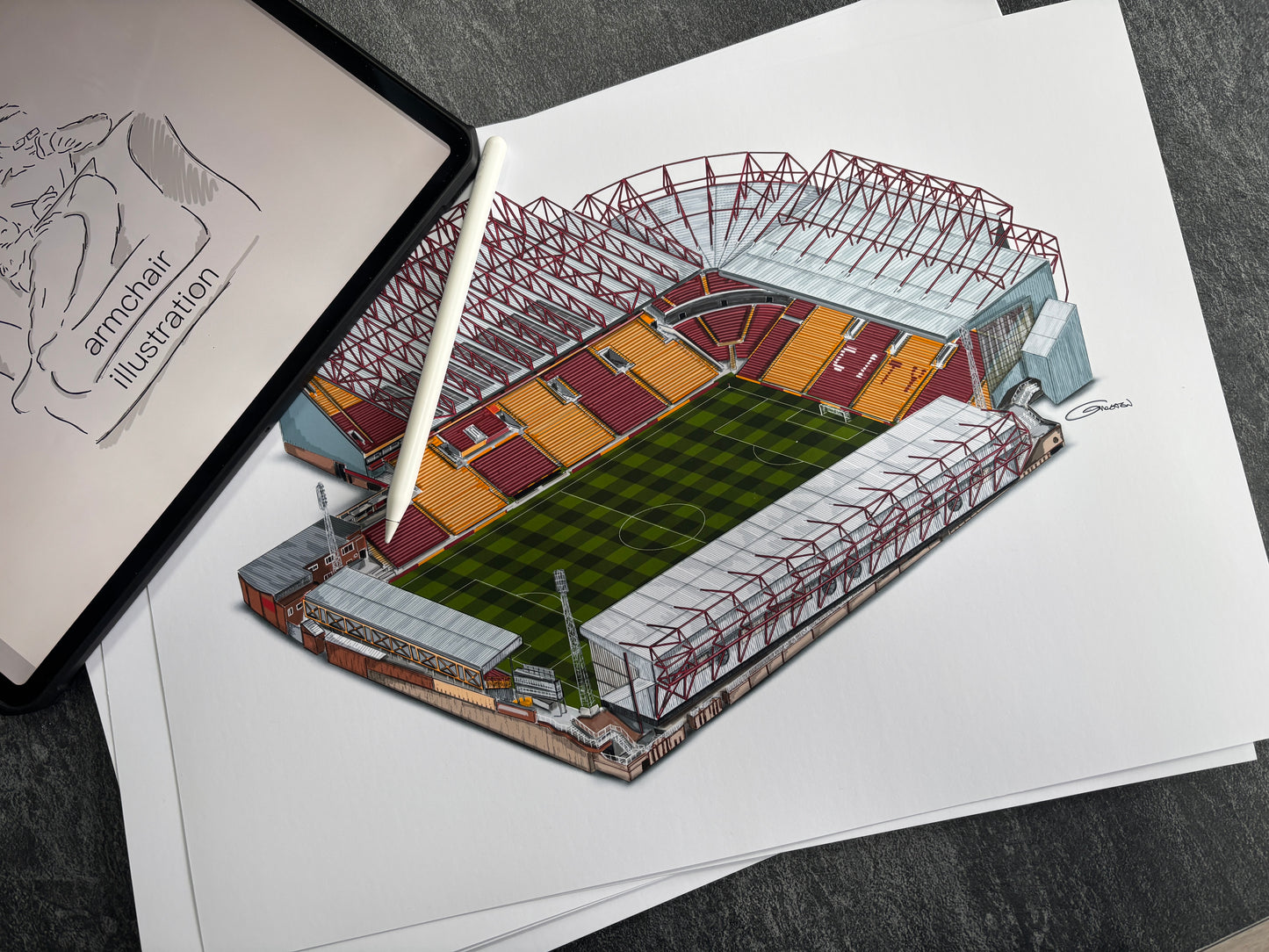 Valley Parade Stadium Art Print - Bradford City - Football Stadium Art Print