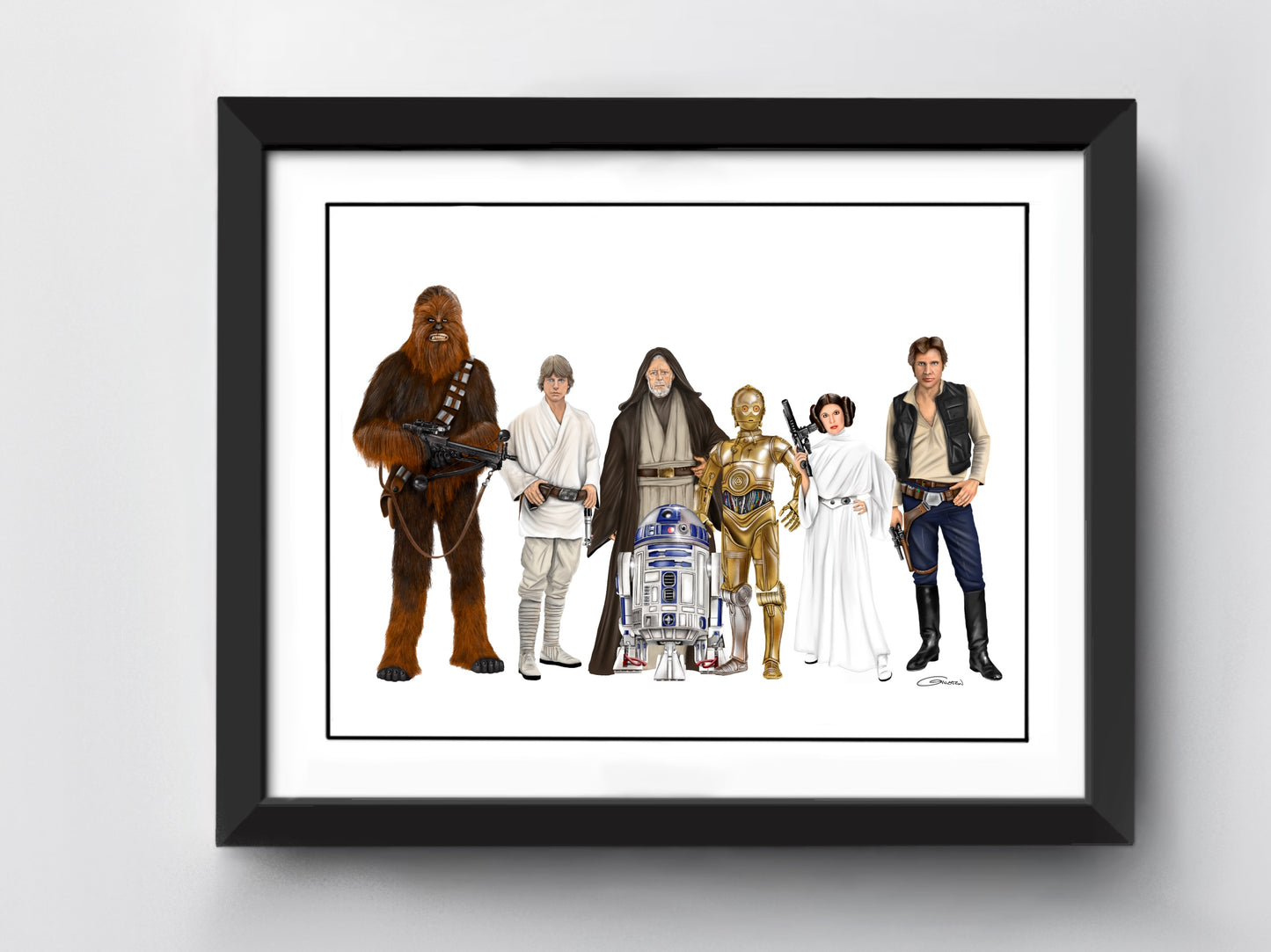 Star Wars Rebels Art Print - Luke Skywalker - Han Solo - R2D2 - C3PO - Princess Leia - Chewbacca