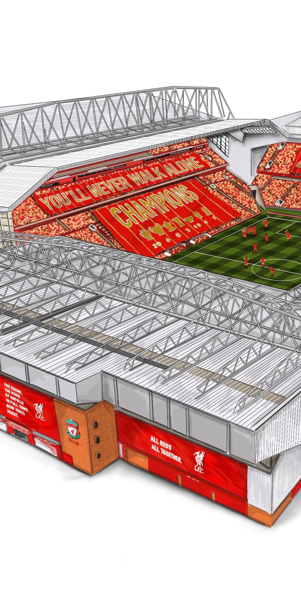 Anfield Stadium Art Print - Liverpool - Champions Edition