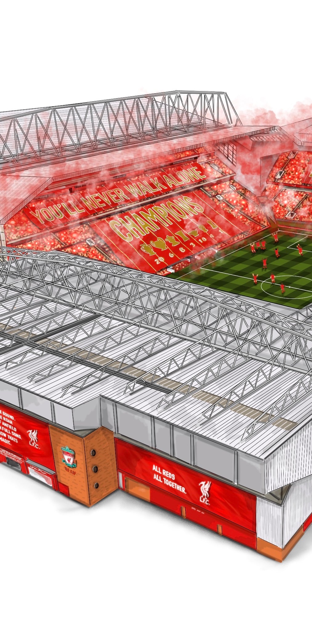 Anfield Stadium Art Print - Liverpool - Champions Edition