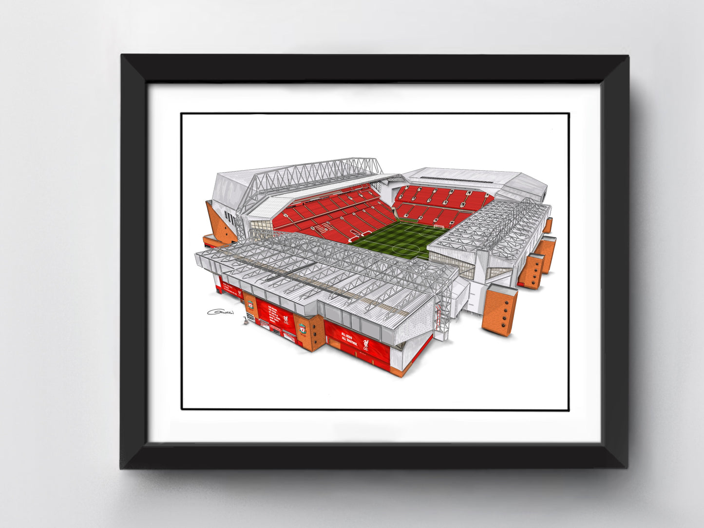 Anfield Stadium Art Print - Liverpool - Champions Edition