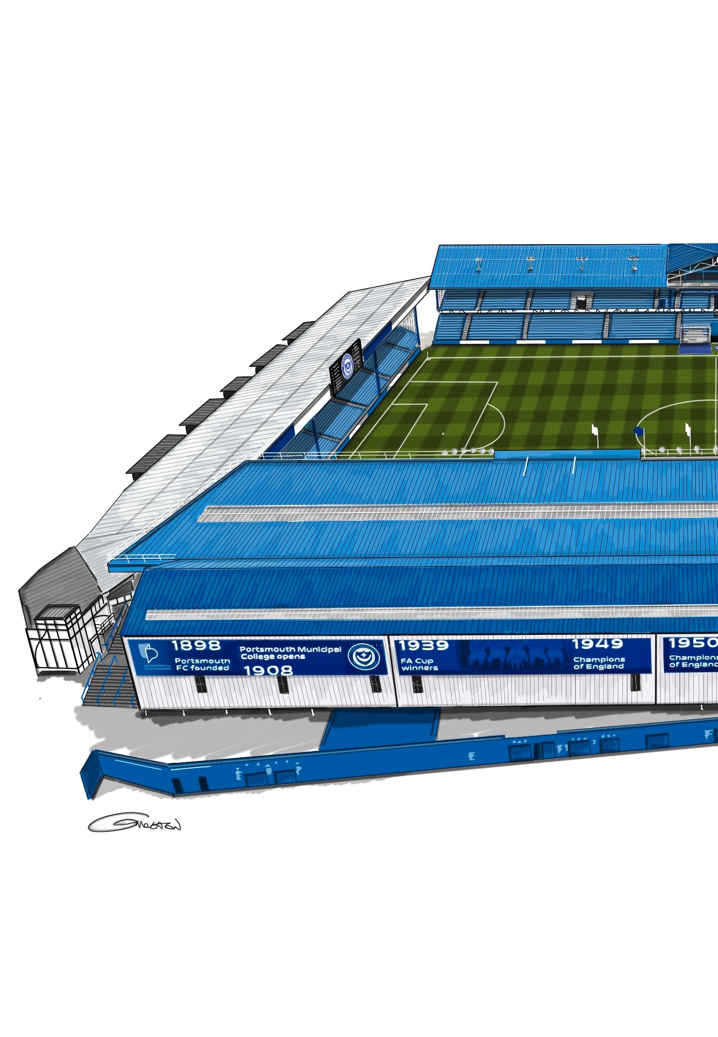 Fratton Park Stadium Art Print - Portsmouth