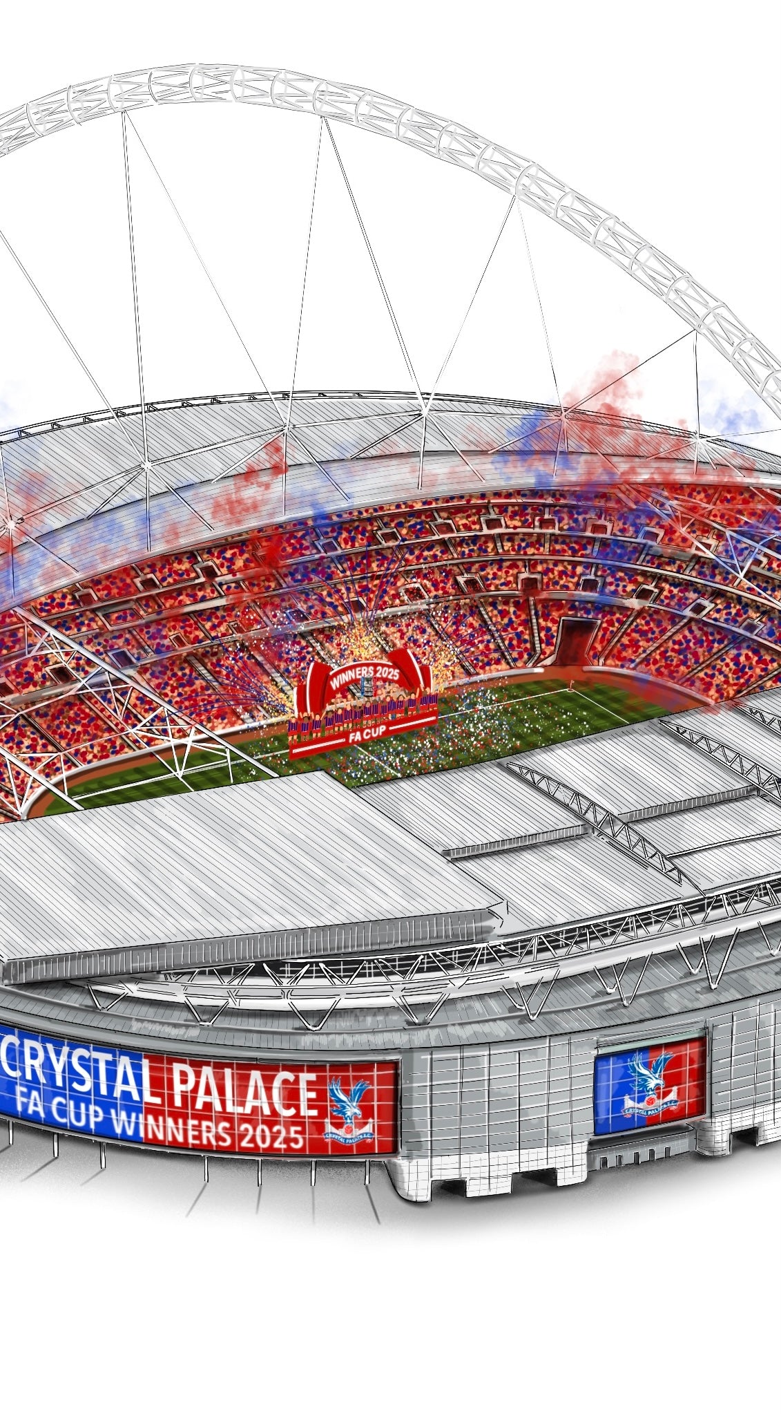 Crystal Palace FA Cup Winners Art Print - Wembley Winners 2025 - Wembley Stadium