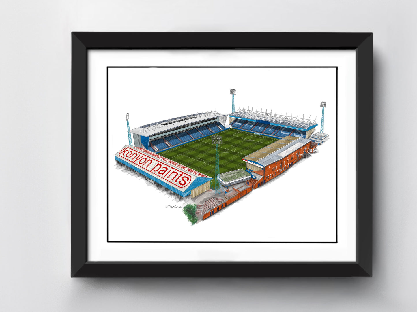 Boundary Park Stadium Art Print - Oldham Athletic - Hand-drawn illustration