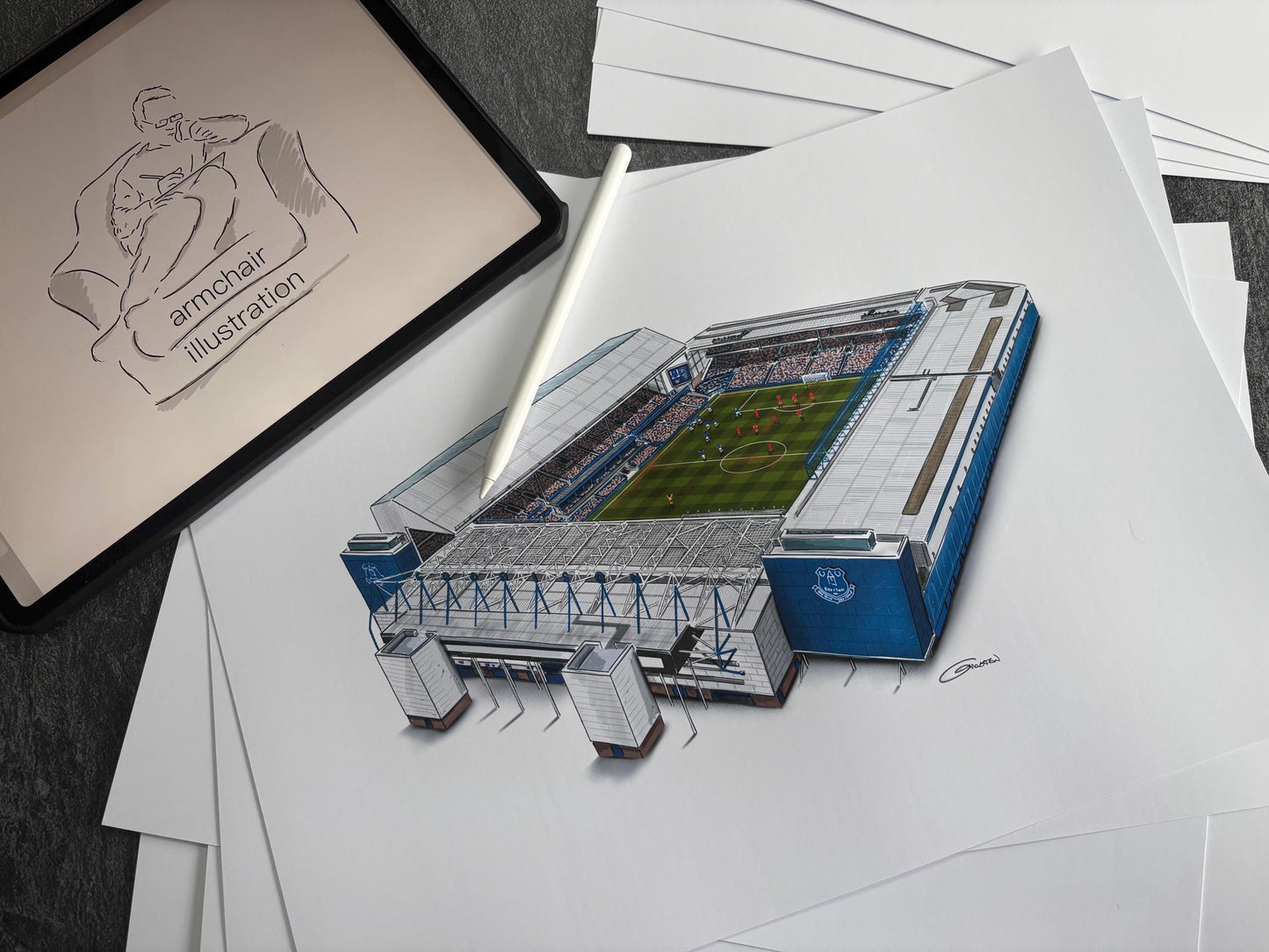 Goodison Park Stadium Art Print - Everton Football Stadium
