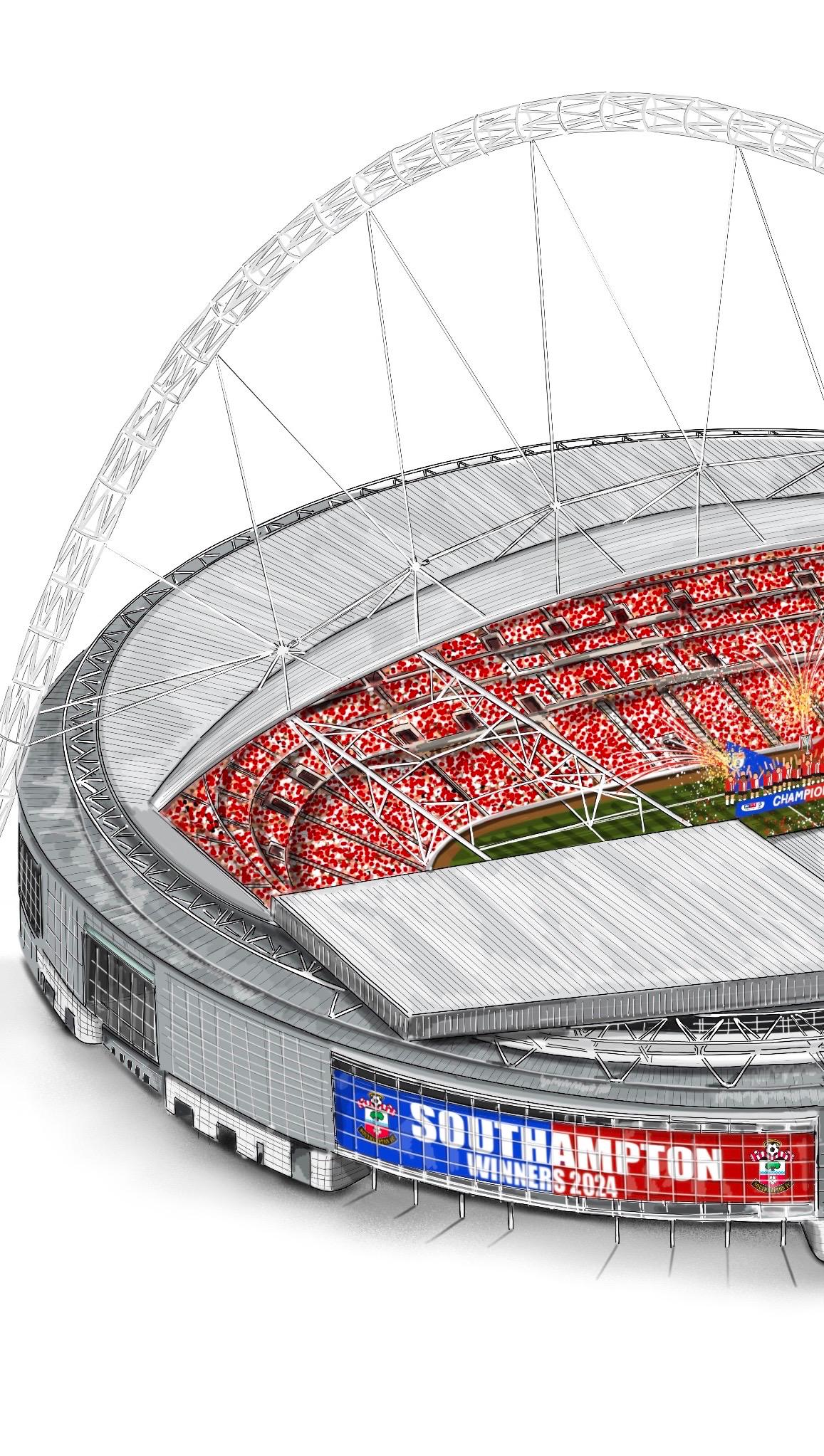 Wembley Stadium Art Print - Customisable art print - Choose any team - Choose any competition