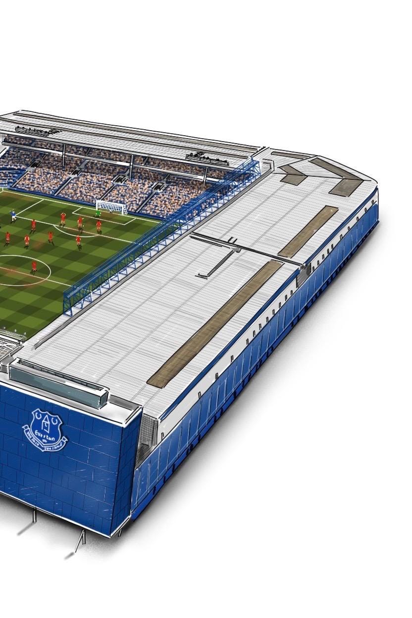 Goodison Park Stadium Art Print - Everton Football Stadium