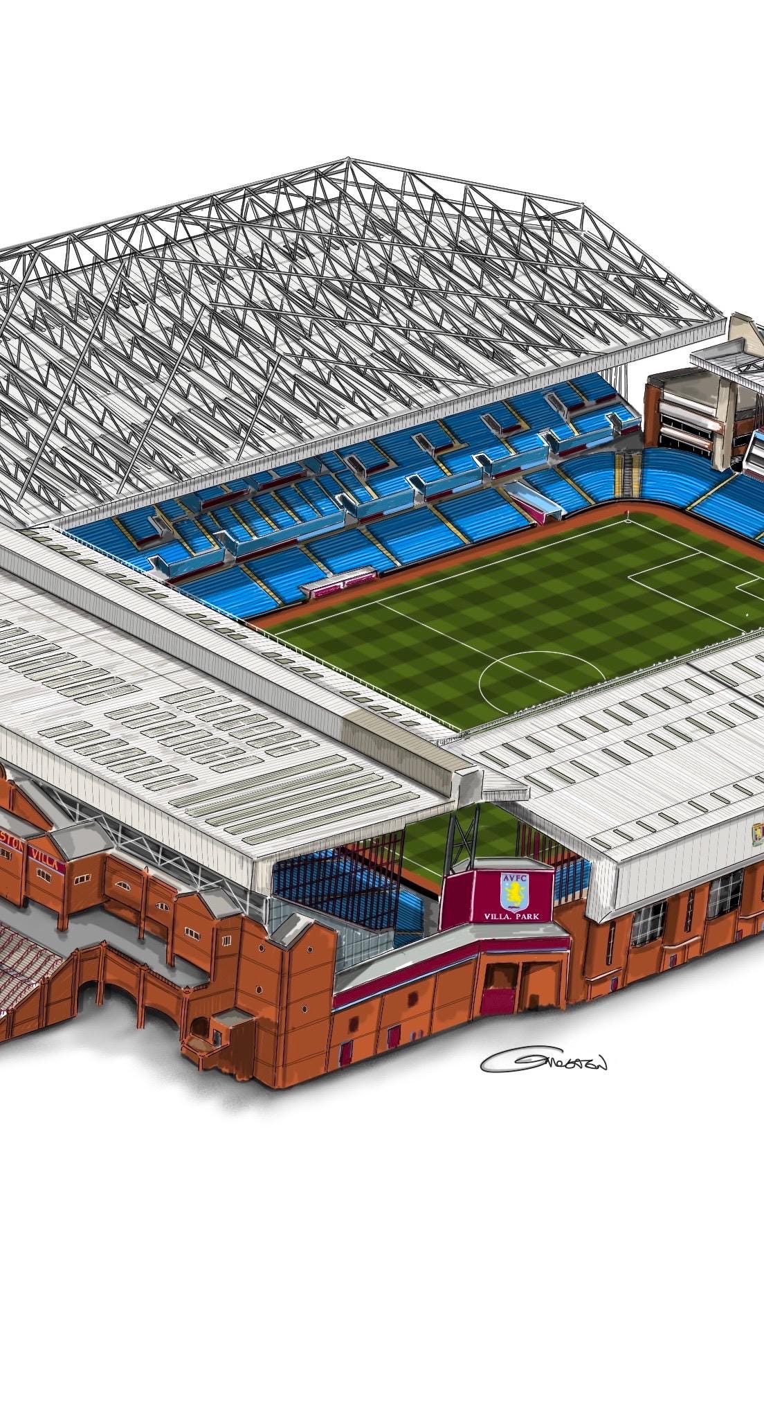 Villa Park Stadium Art Print - Aston Villa - Football Stadium Art Print