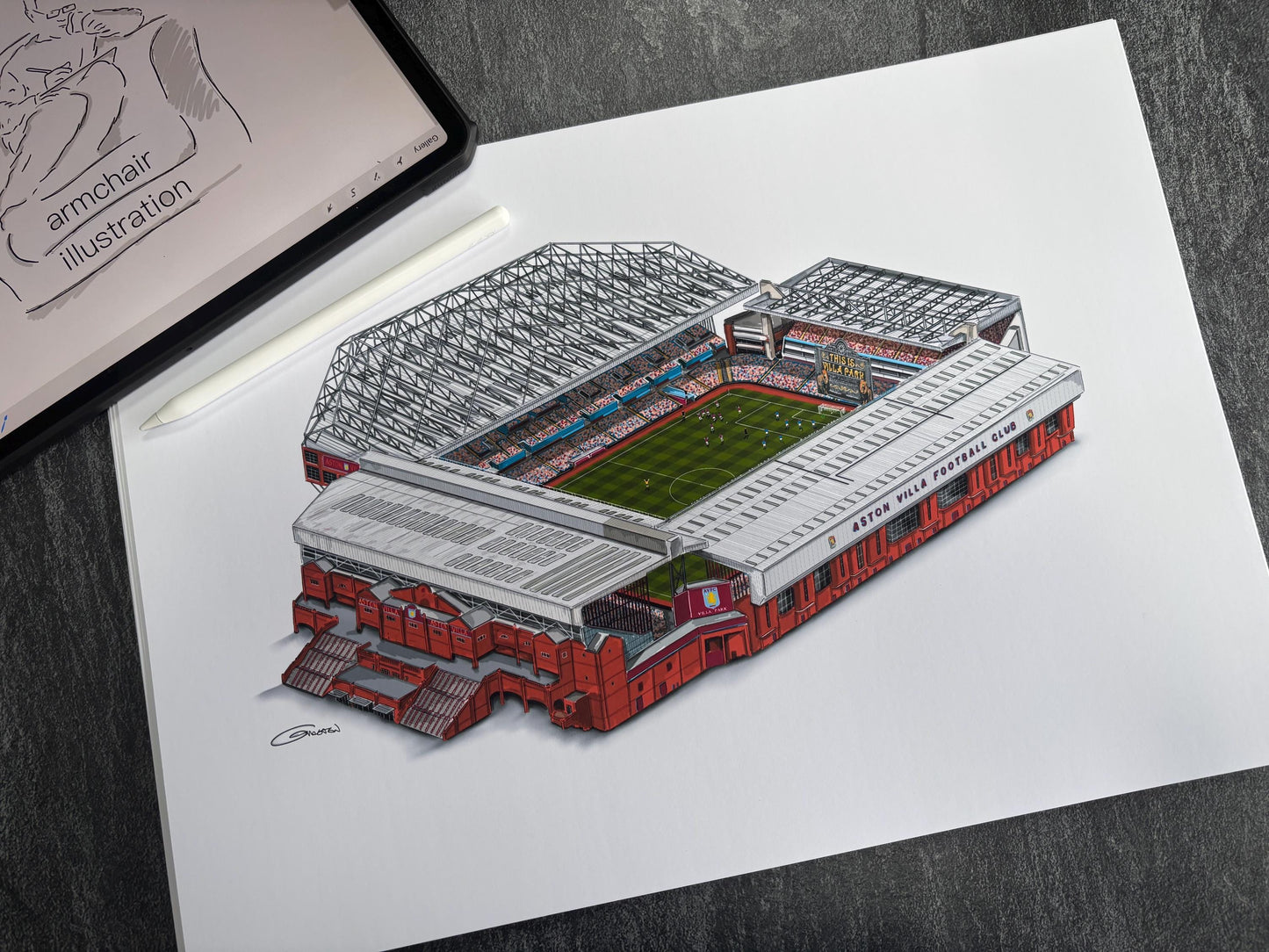 Villa Park Stadium Art Print - Aston Villa - Football Stadium Art Print