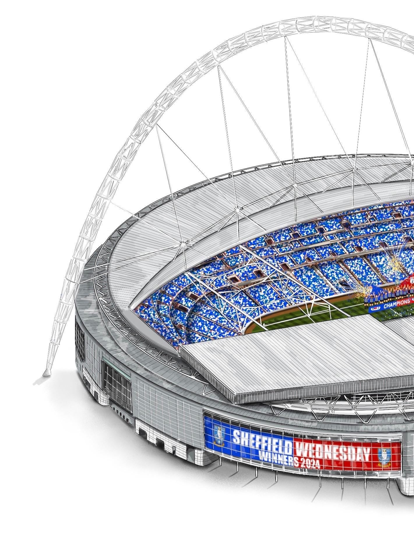 Wembley Stadium Art Print - Customisable art print - Choose any team - Choose any competition