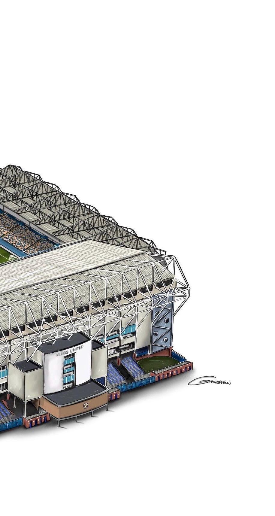 Elland Road Stadium Art Print - Leeds United