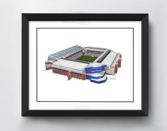 Ibrox Stadium Art Print - Glasgow Rangers Stadium Art Print
