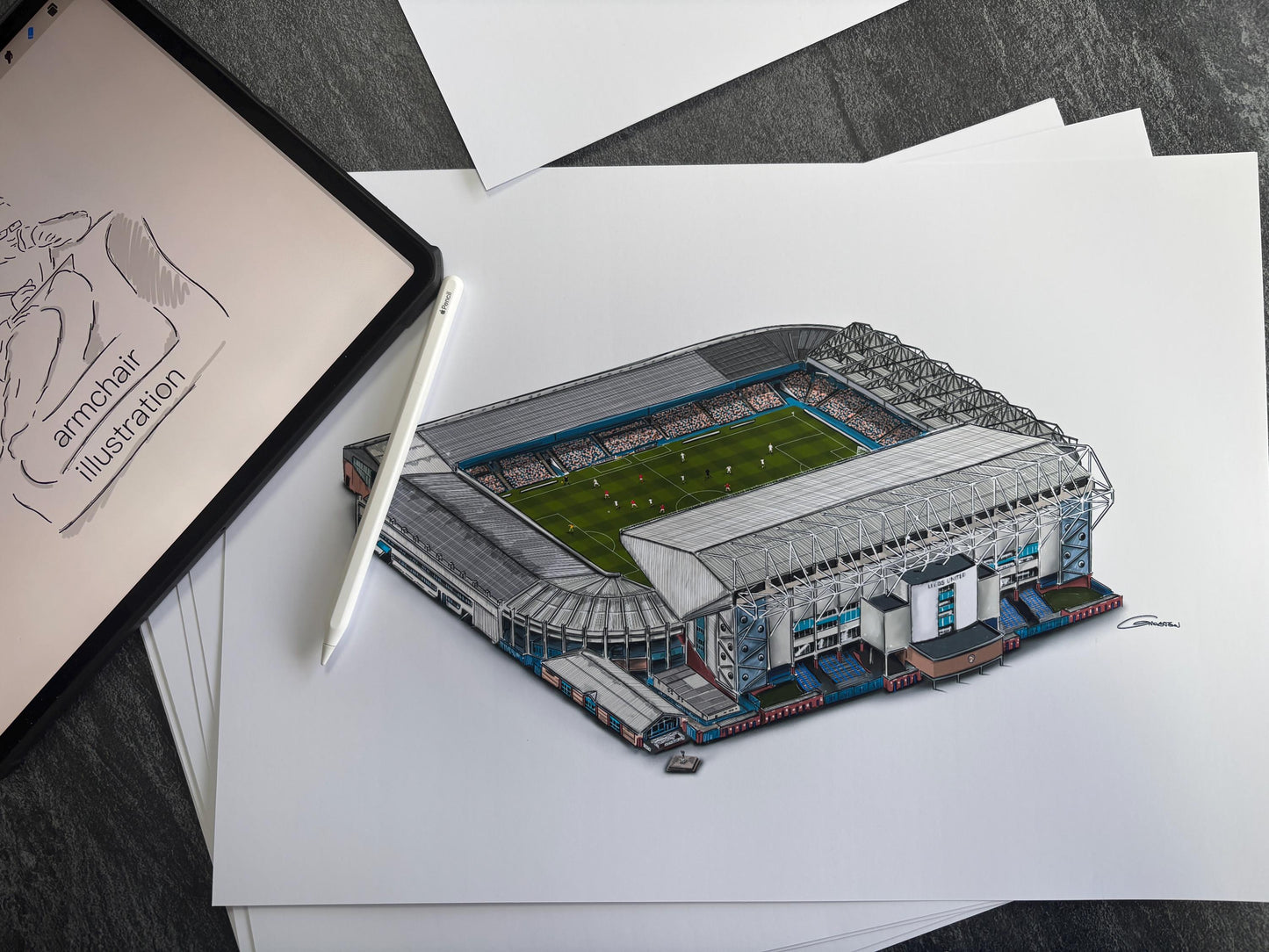 Elland Road Stadium Art Print - Leeds United