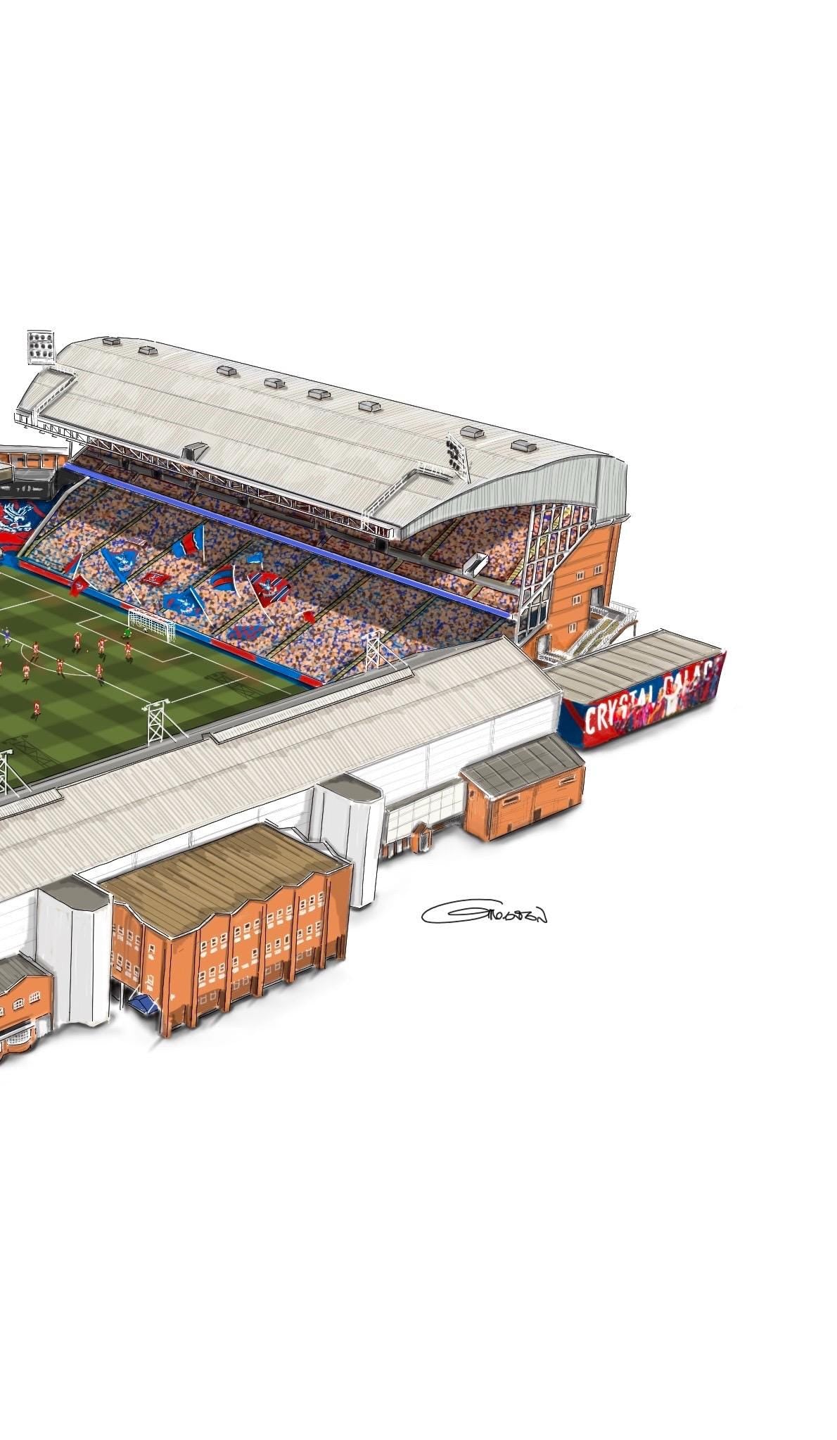 Selhurst Park Stadium Art Print - Crystal Palace - Football Stadium Art Print