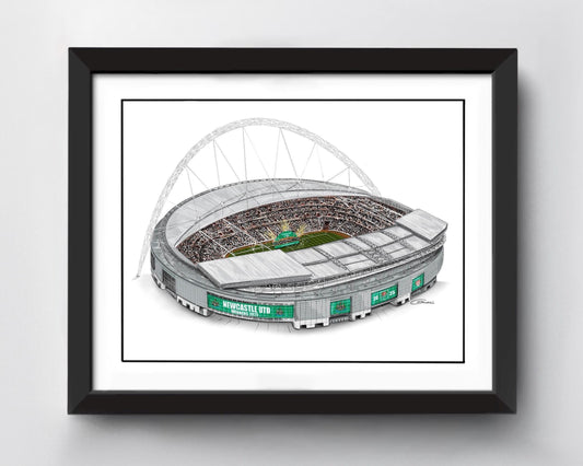 Newcastle United Carabao Cup Winners Art Print - Wembley Stadium Art Print