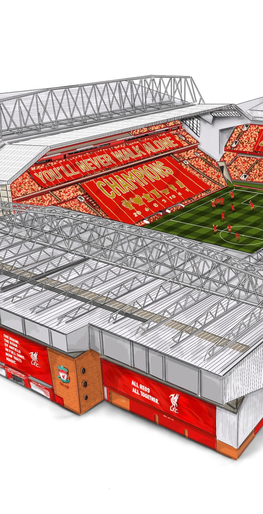 Anfield Stadium Art Print - Liverpool - Champions Edition