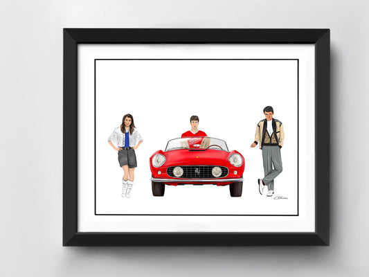 Ferris Bueller Day Off Art Print - Ferris - Sloan - Cameron - Ferrari 250 GT