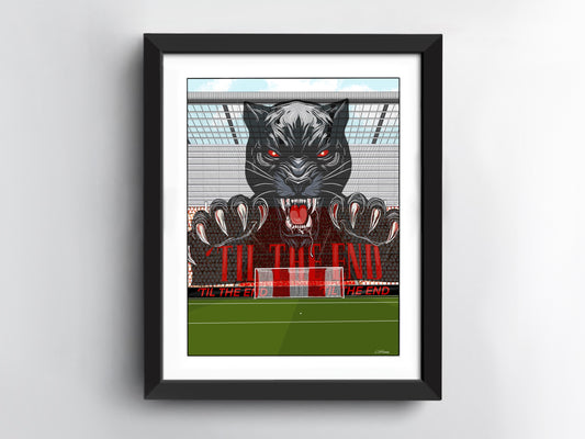 Sunderland - Stadium of Light Tifo ‘TIL THE END’ Art Print - Hand-drawn illustration