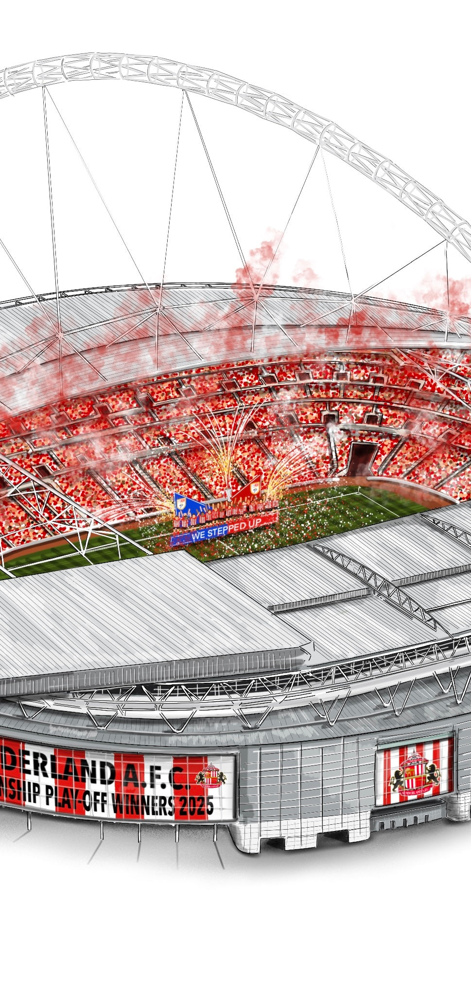 Sunderland Play-off Final Winners 2025 Art Print - Wembley Winners 2025 - Wembley Stadium