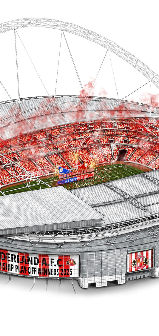 Sunderland Play-off Final Winners 2025 Art Print - Wembley Winners 2025 - Wembley Stadium