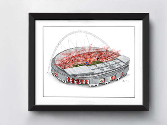 Sunderland Play-off Final Winners 2025 Art Print - Wembley Winners 2025 - Wembley Stadium
