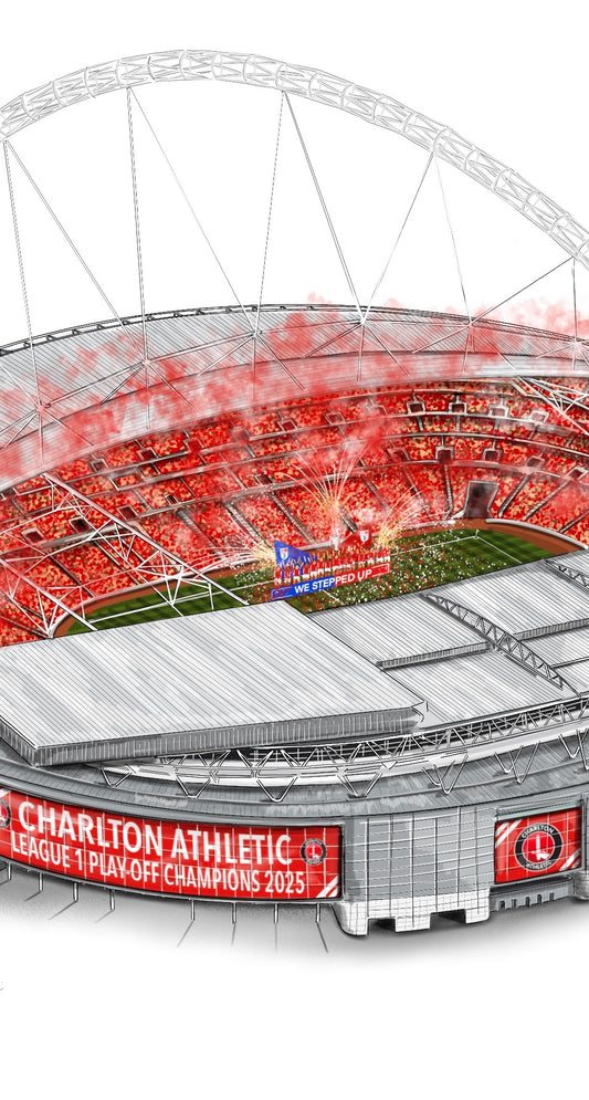 Charlton League 1 Play-off Final Winners 2025 Art Print - Wembley Winners 2025 - Wembley Stadium