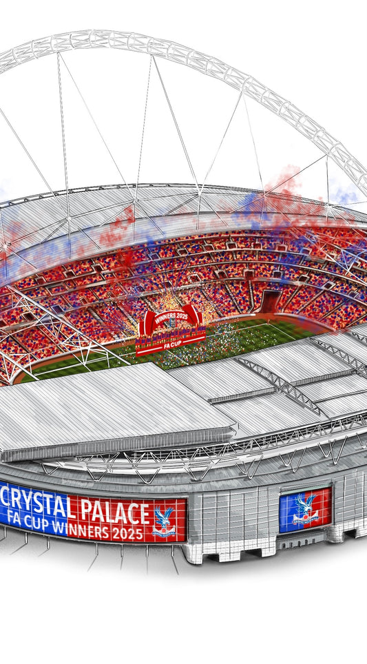 Crystal Palace FA Cup Winners Art Print - Wembley Winners 2025 - Wembley Stadium