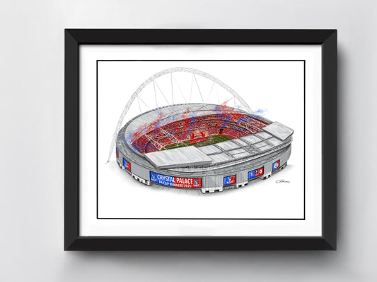Crystal Palace FA Cup Winners Art Print - Wembley Winners 2025 - Wembley Stadium