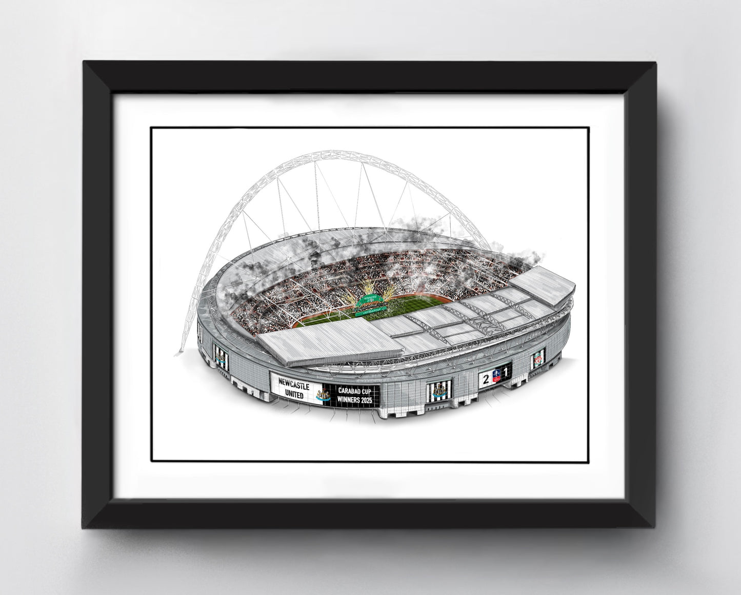 Newcastle United Carabao Cup Winners Art Print - Wembley Stadium Art Print