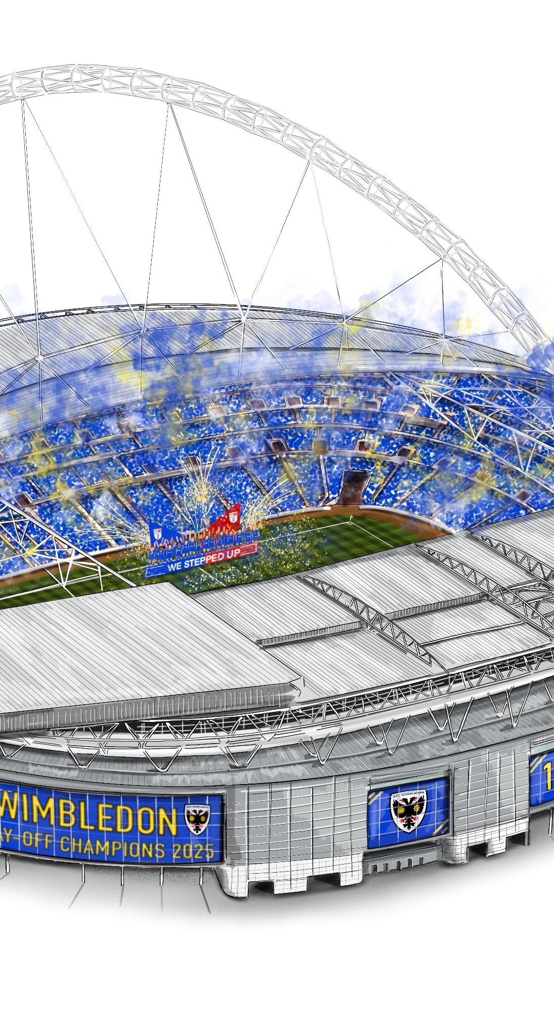 Wimbledon art print League 2 Play-off Final Winners 2025 - Wembley Winners 2025 - Wembley Stadium