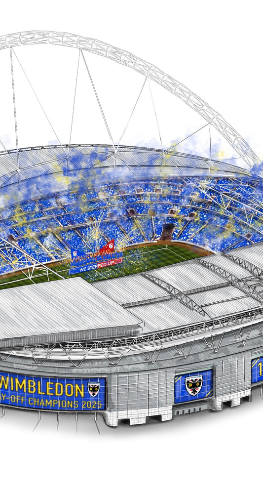Wimbledon art print League 2 Play-off Final Winners 2025 - Wembley Winners 2025 - Wembley Stadium