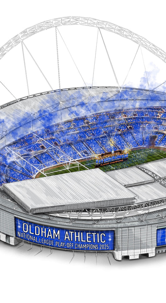 Oldham Athletic art print National League Play-off Final Winners 2025 - National League Final Wembley Winners