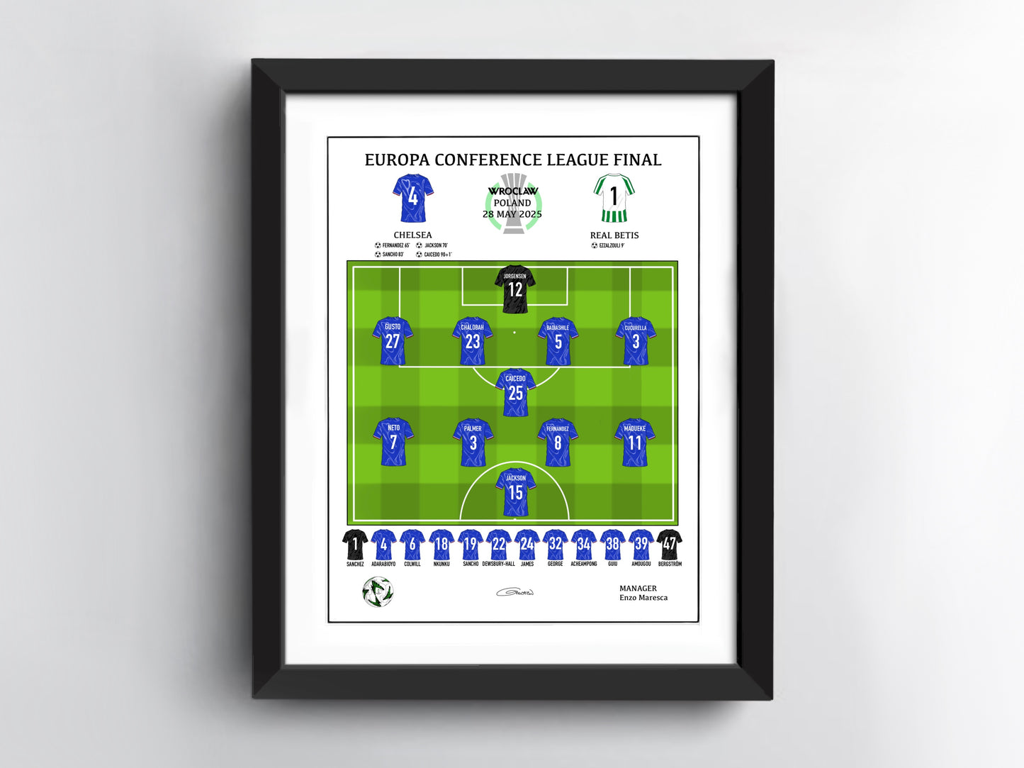 Europa Conference League Final Art Print - Chelsea - Real Betis - Europa League Winners