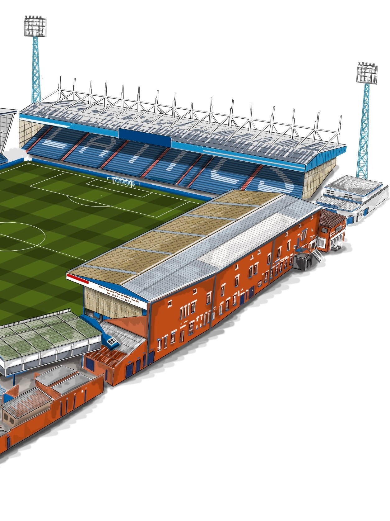 Boundary Park Stadium Art Print - Oldham Athletic - Hand-drawn illustration