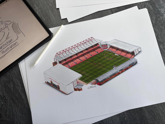 Oakwell Stadium Art Print - Barnsley Football - Football Stadium Art Print