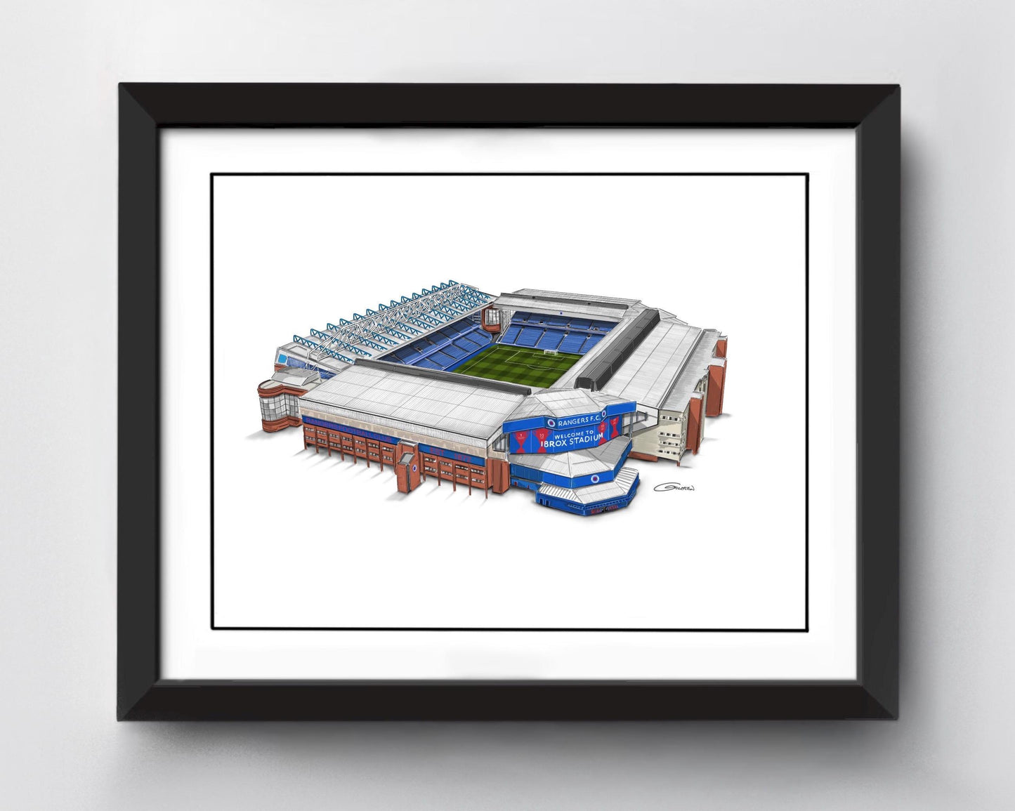 Ibrox Stadium Art Print - Glasgow Rangers Stadium Art Print