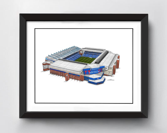 Ibrox Stadium Art Print - Glasgow Rangers Stadium Art Print